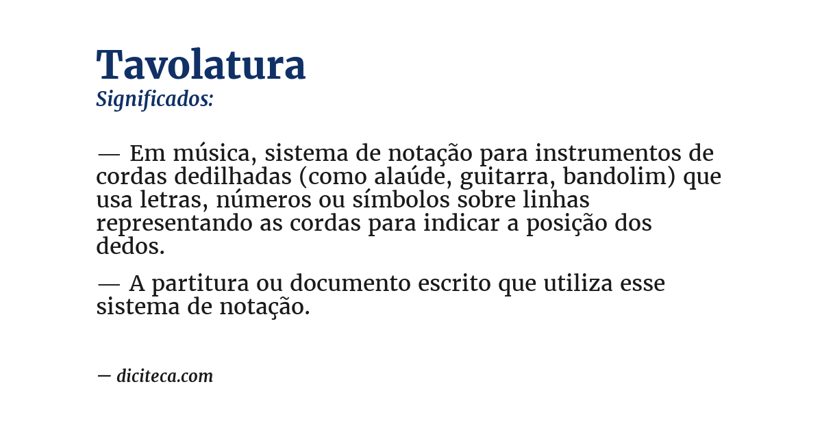 Significado de tavolatura