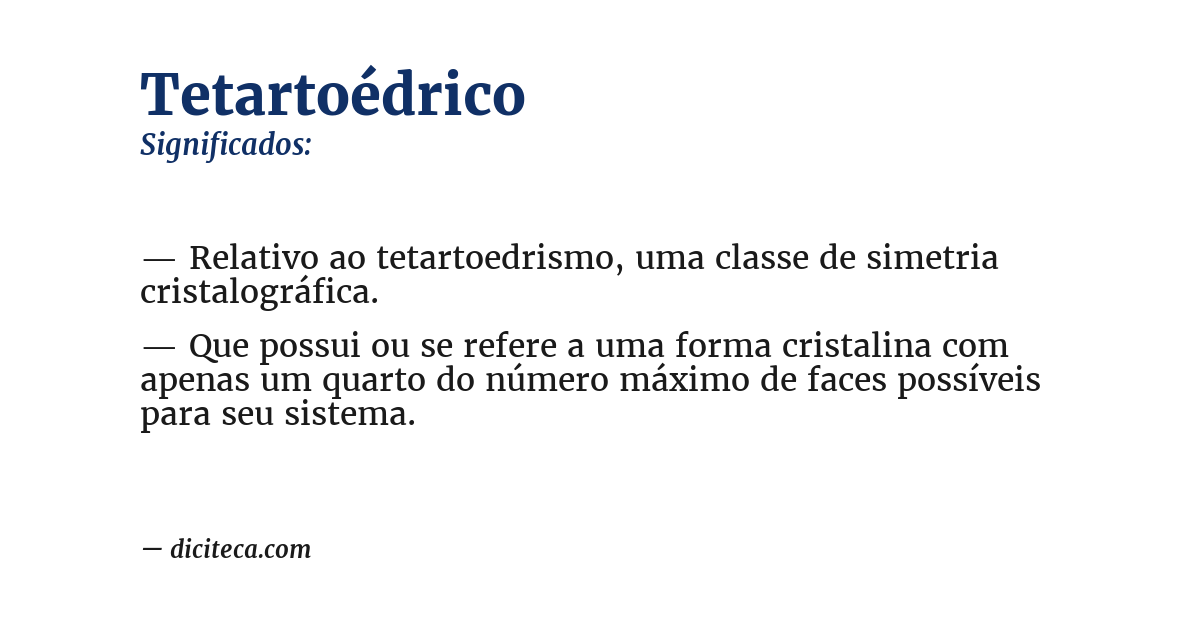 Significado de tetartoédrico