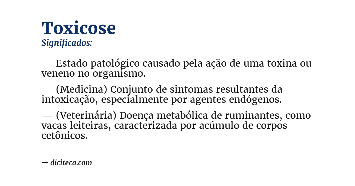 Significado de toxicose