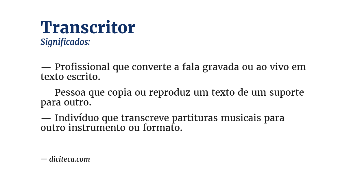 Significado de transcritor