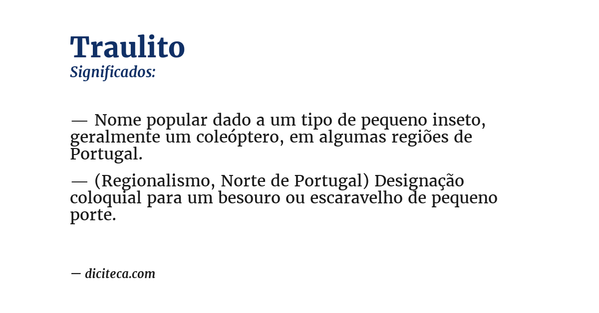 Significado de traulito