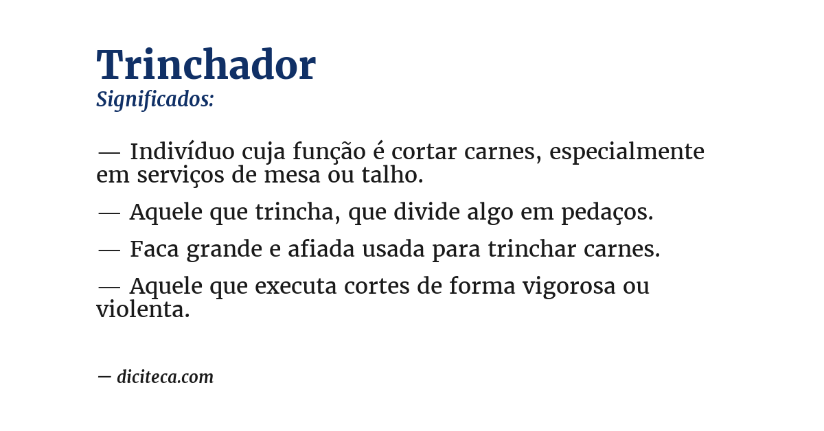 Significado de trinchador
