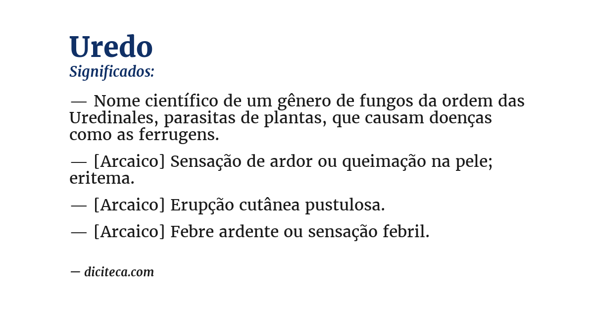 Significado de uredo