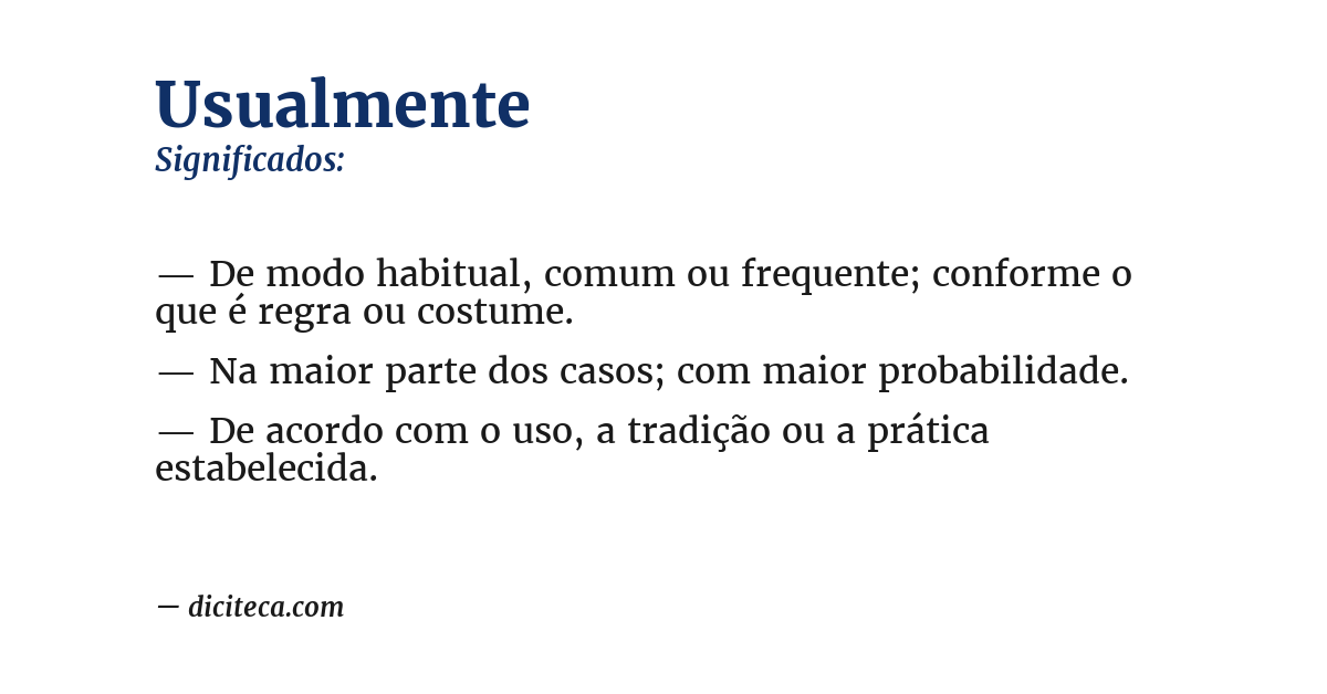 Significado de usualmente