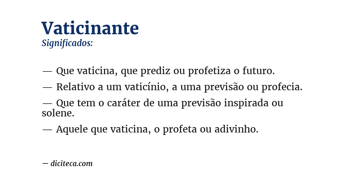Significado de vaticinante