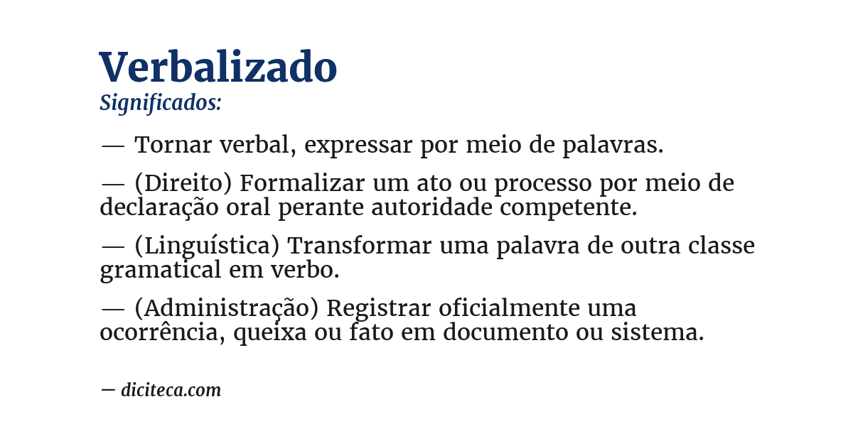 Significado de verbalizado