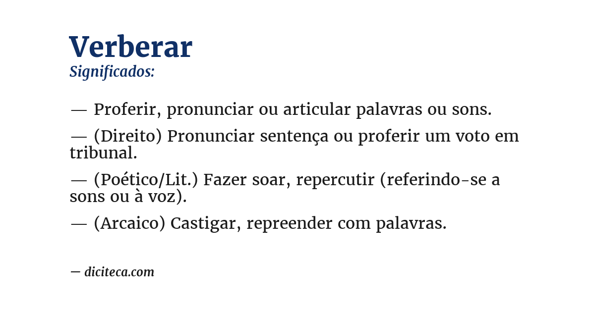 Significado de verberar