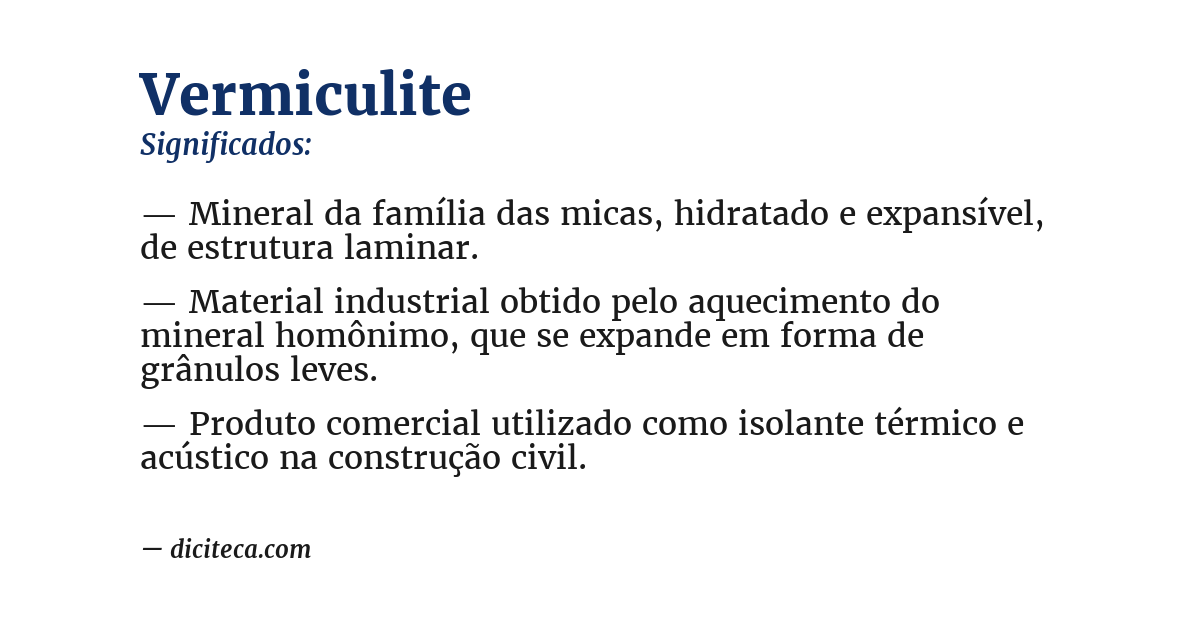 Significado de vermiculite