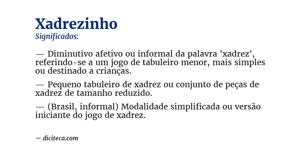 Significado de xadrezinho