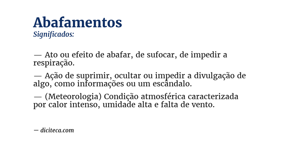 Significado de abafamentos