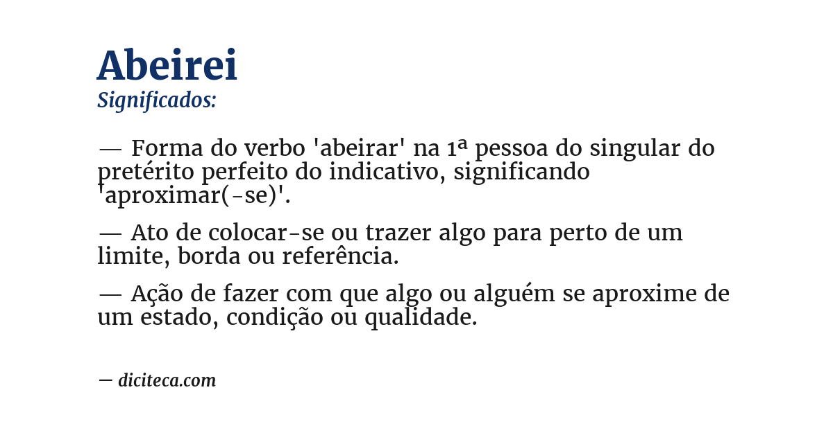 Significado de abeirei
