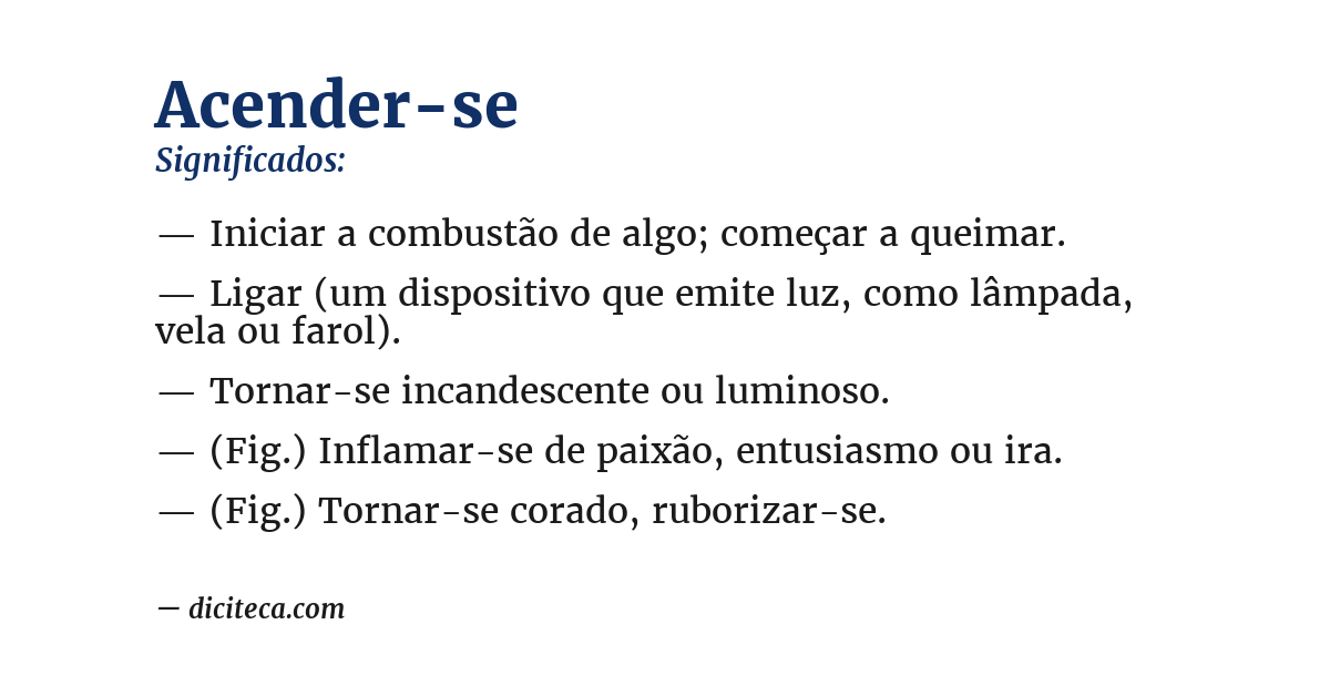 Significado de acender-se