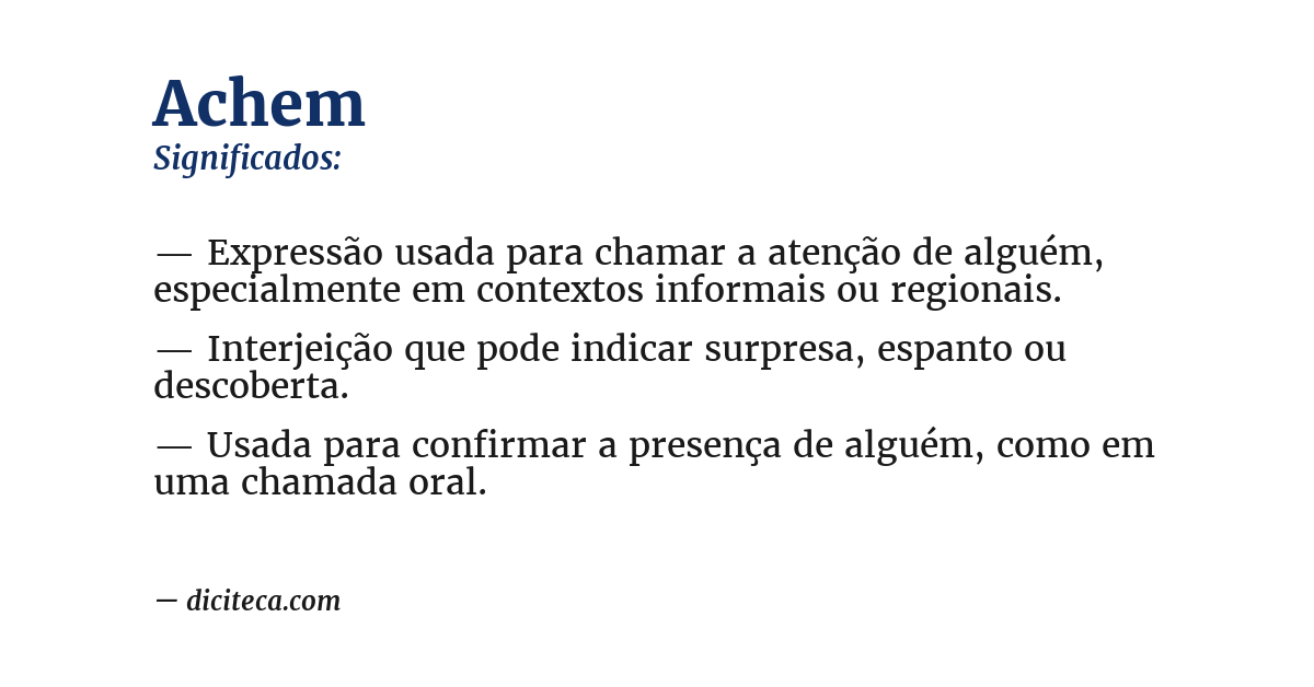 Significado de achem