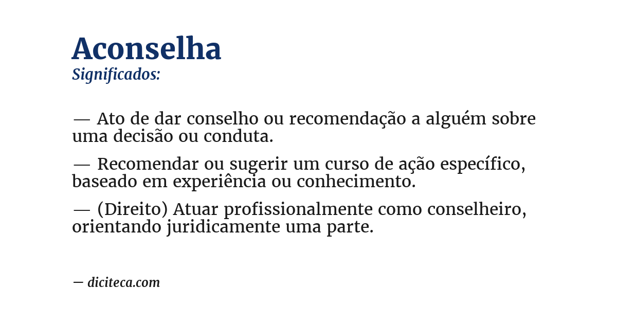 Significado de aconselha