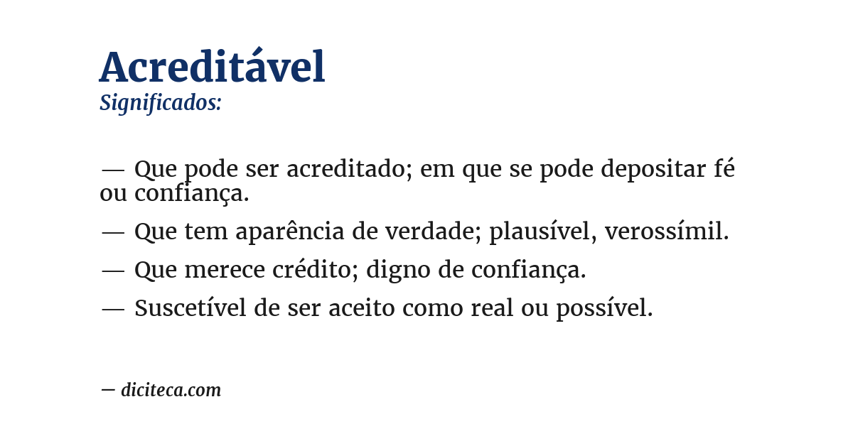 Significado de acreditável