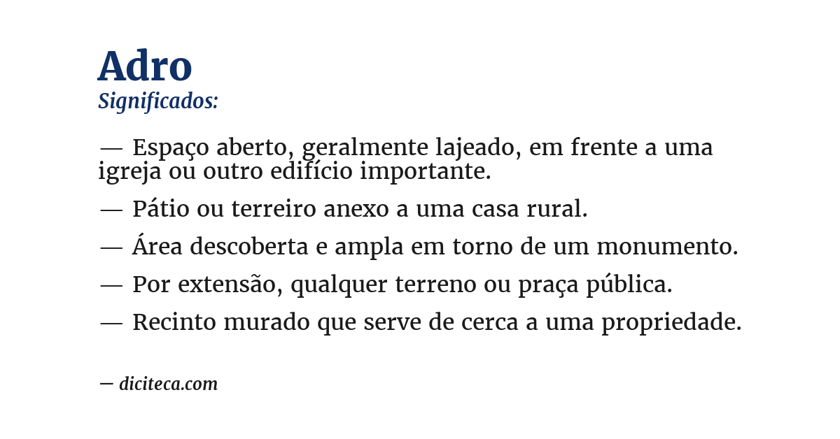 Significado de adro