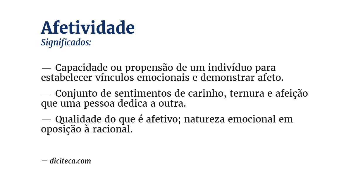 Significado de afetividade