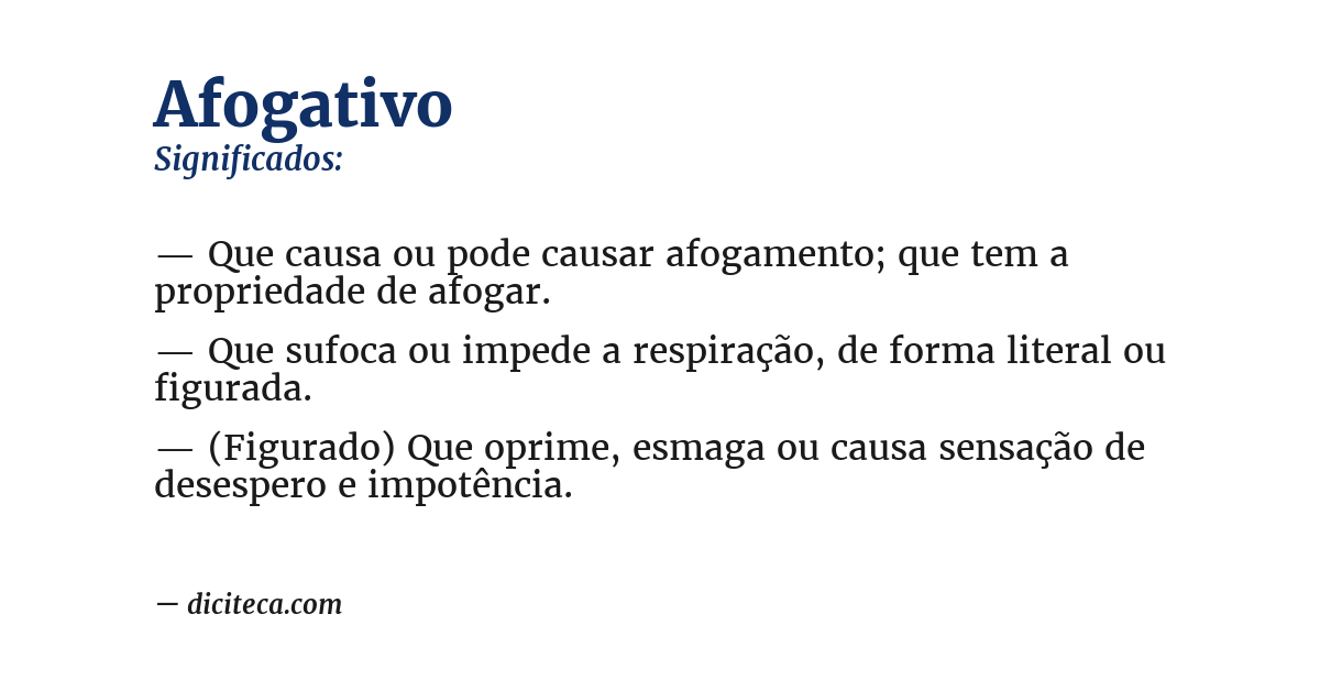 Significado de afogativo