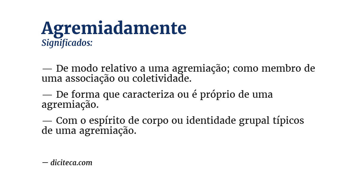 Significado de agremiadamente