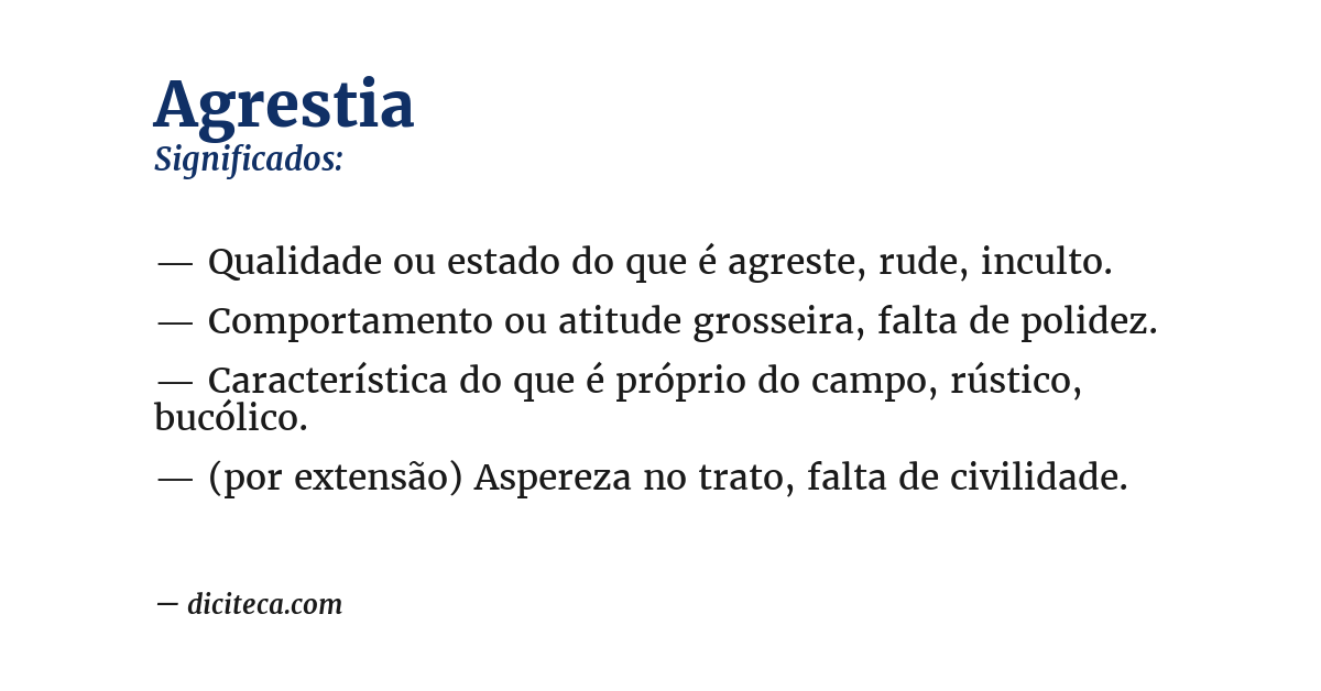 Significado de agrestia