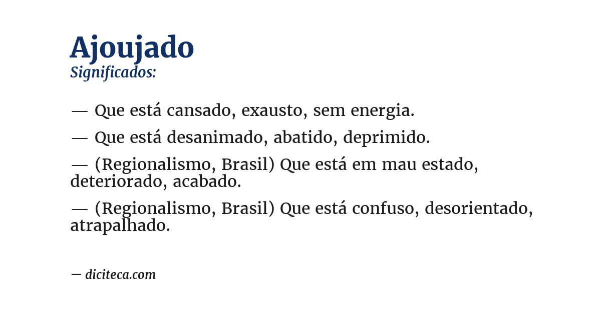 Significado de ajoujado