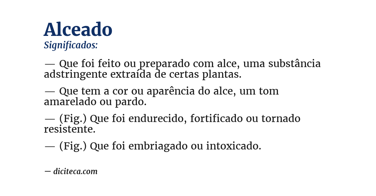 Significado de alceado