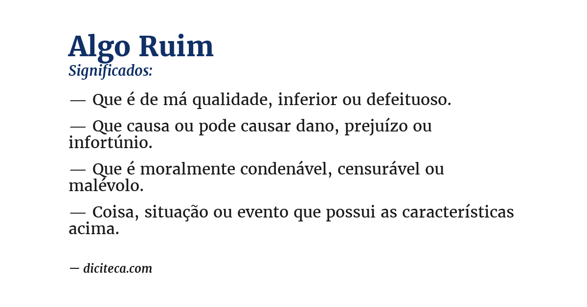 Significado de algo ruim