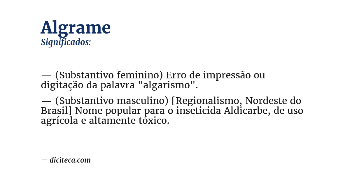 Significado de algrame