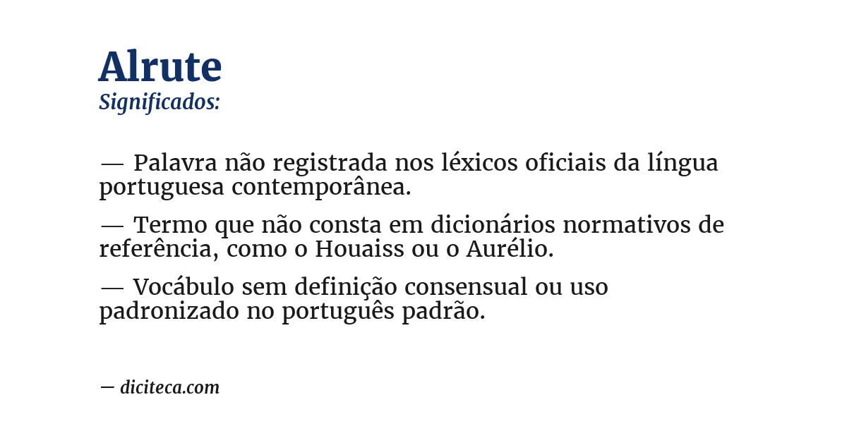 Significado de alrute