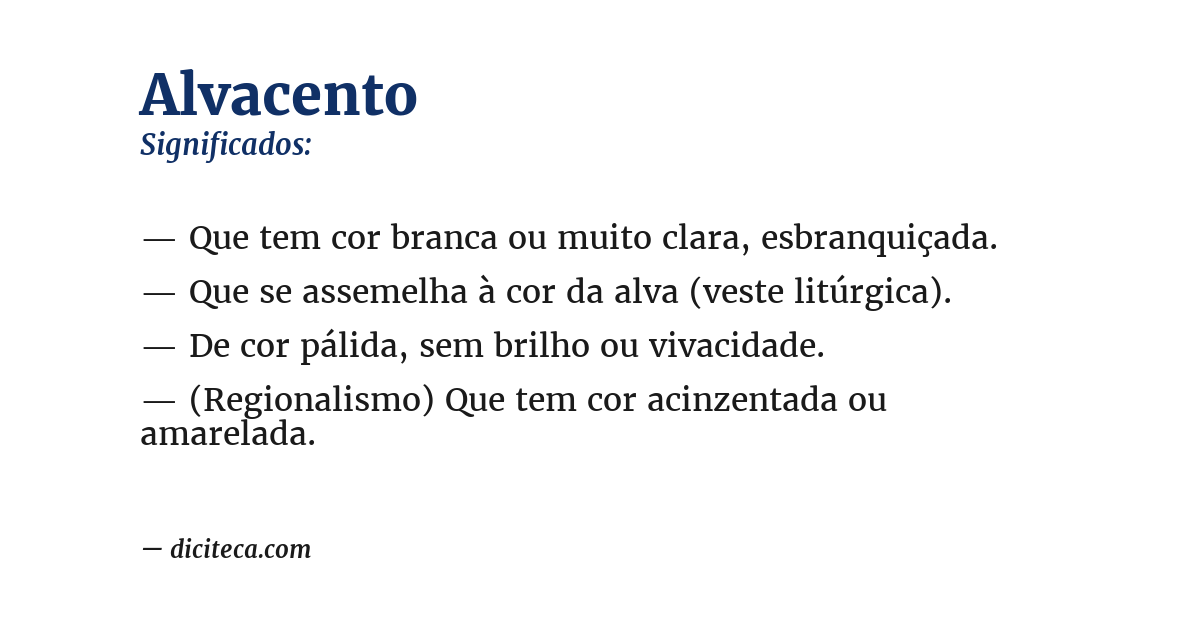 Significado de alvacento