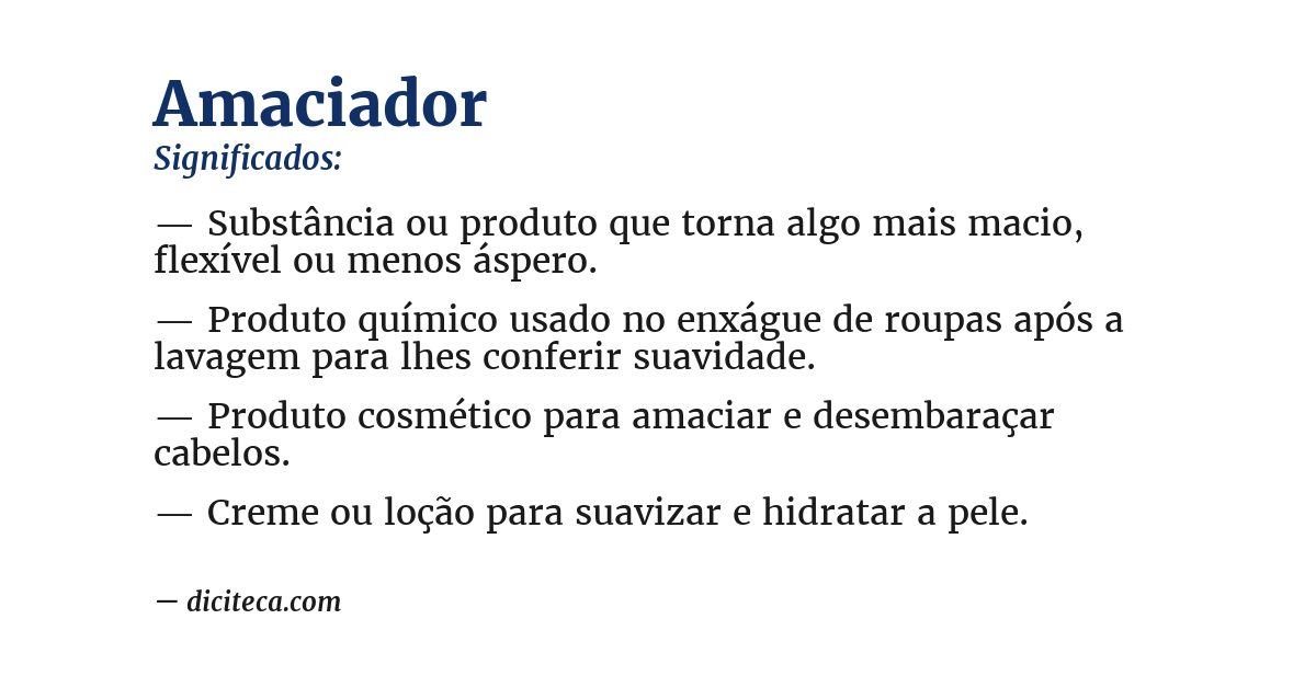Significado de amaciador