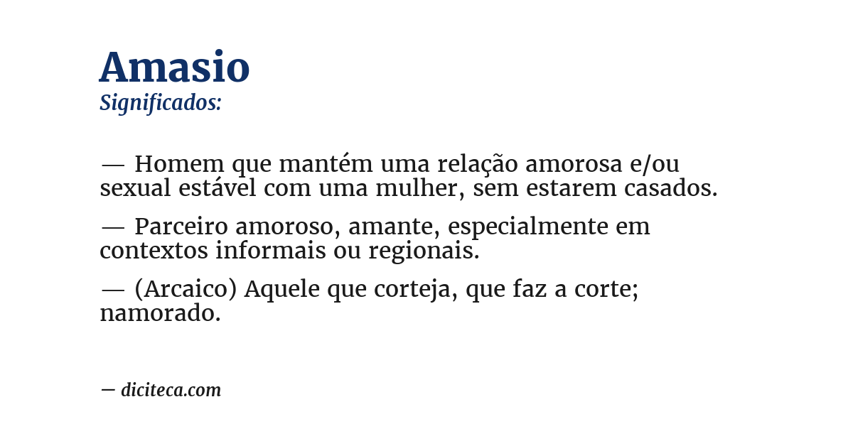 Significado de amasio