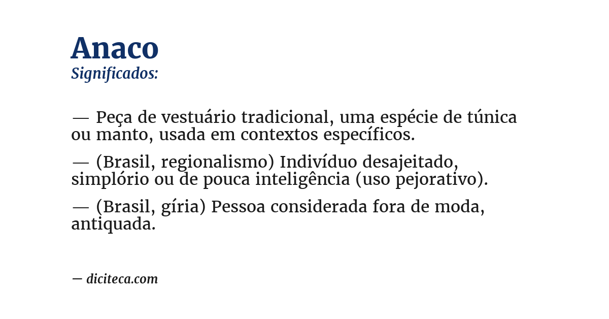 Significado de anaco