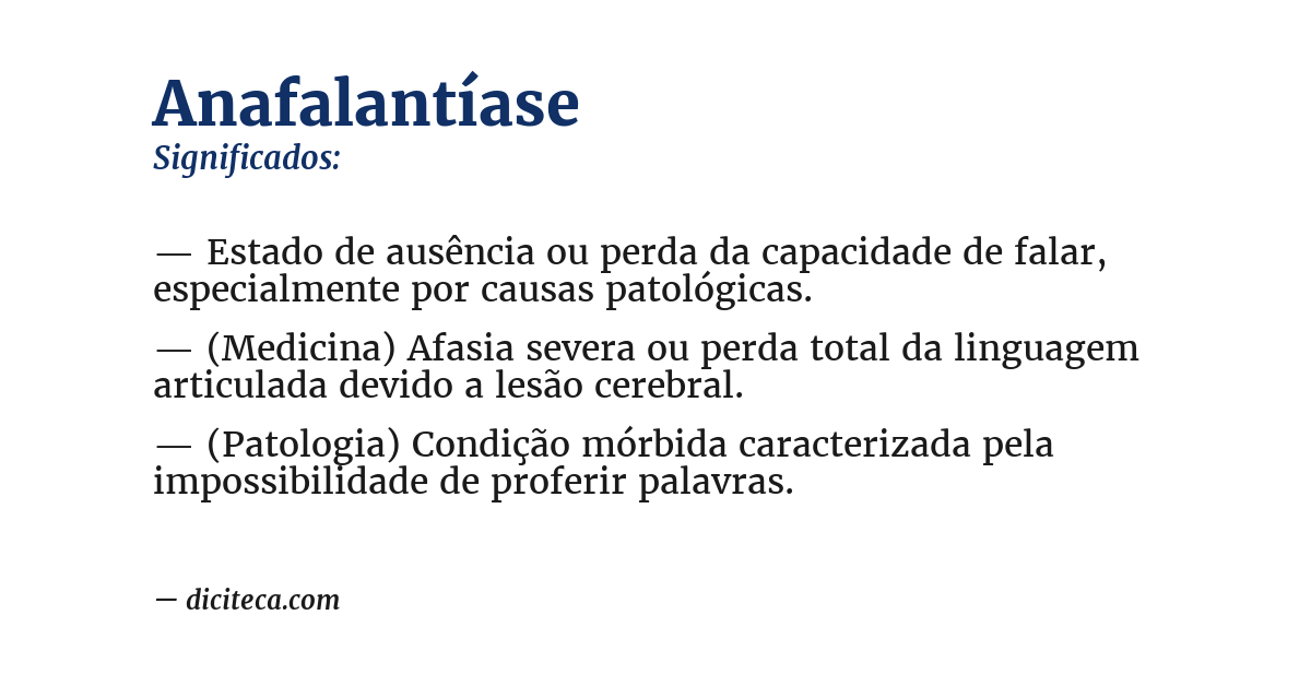 Significado de anafalantíase