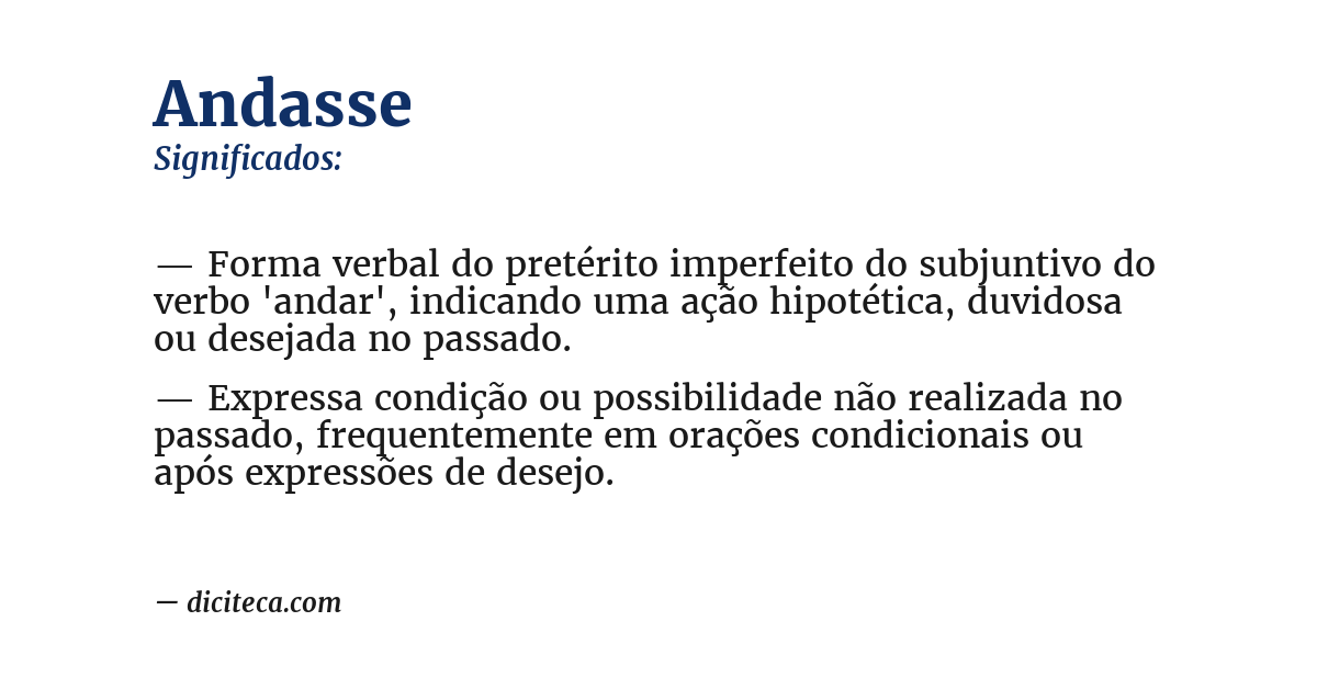 Significado de andasse