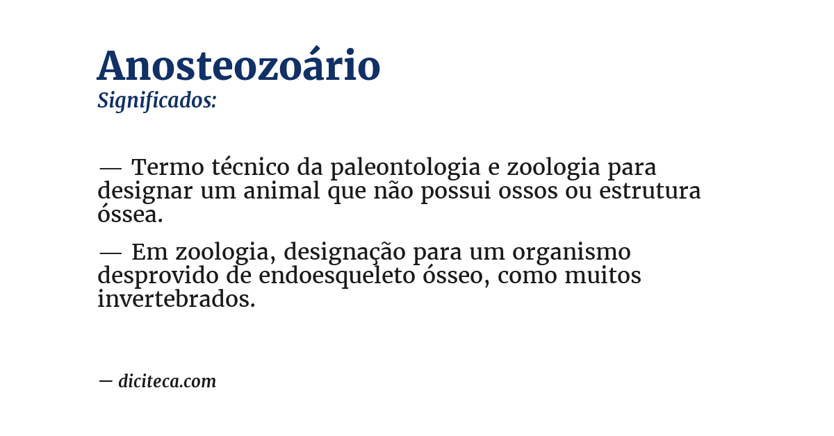 Significado de anosteozoário