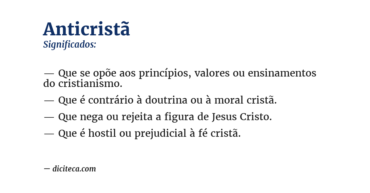 Significado de anticristã