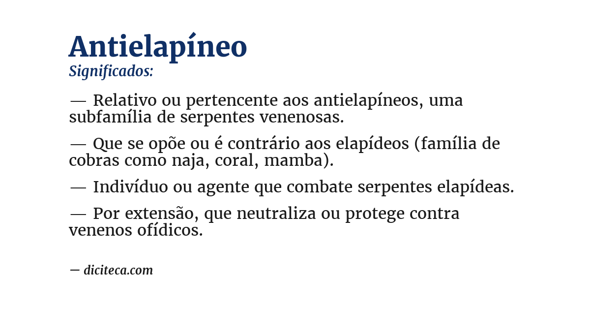 Significado de antielapíneo