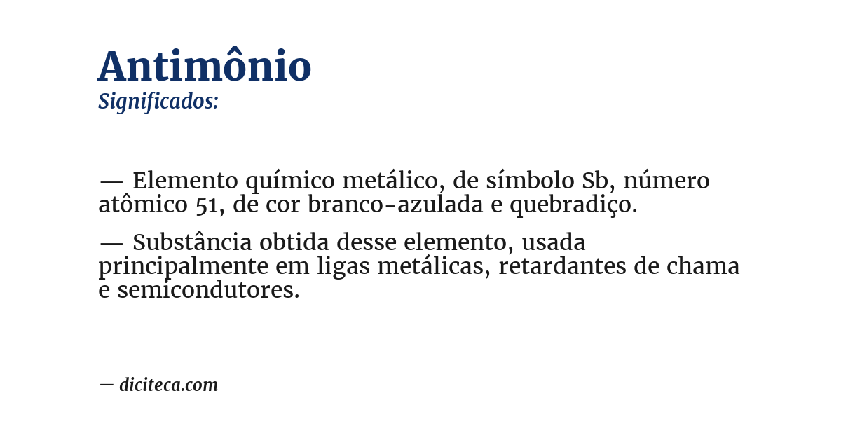 Significado de antimônio