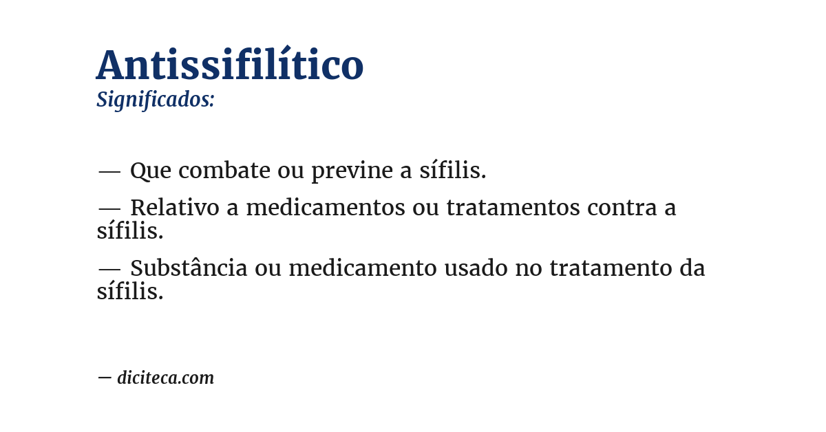 Significado de antissifilítico
