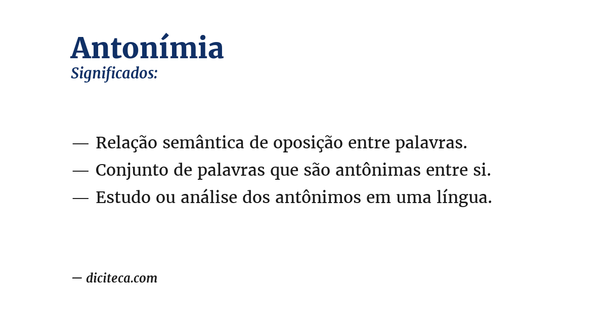 Significado de antonímia