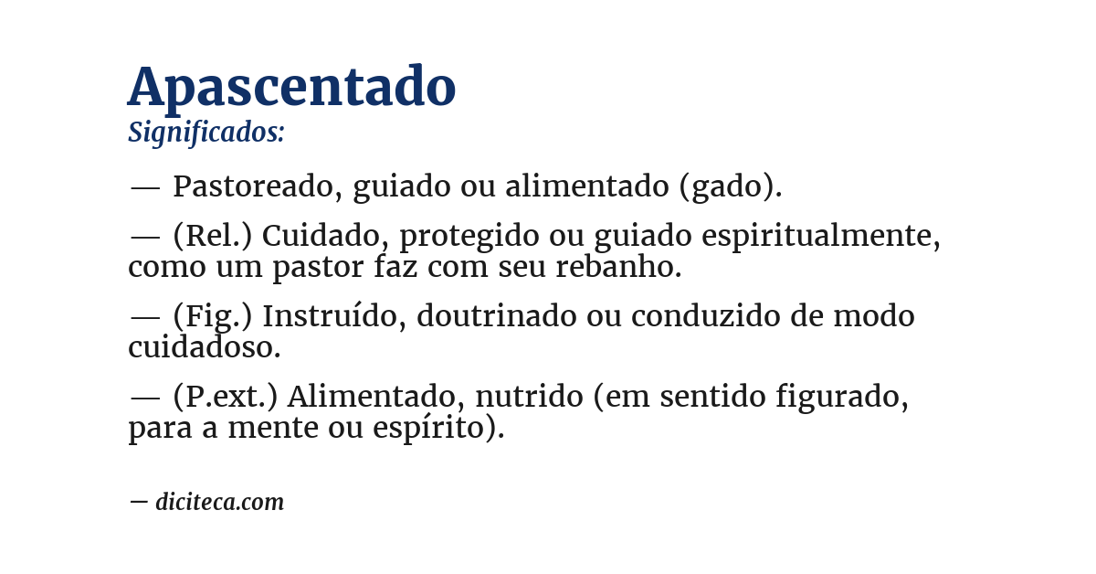 Significado de apascentado