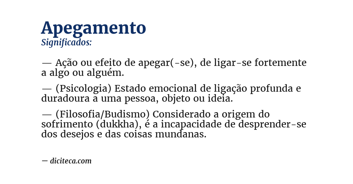 Significado de apegamento