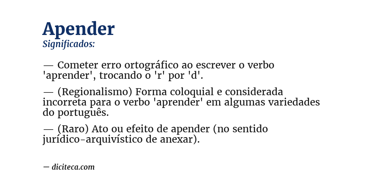 Significado de apender