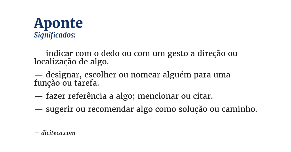 Significado de aponte