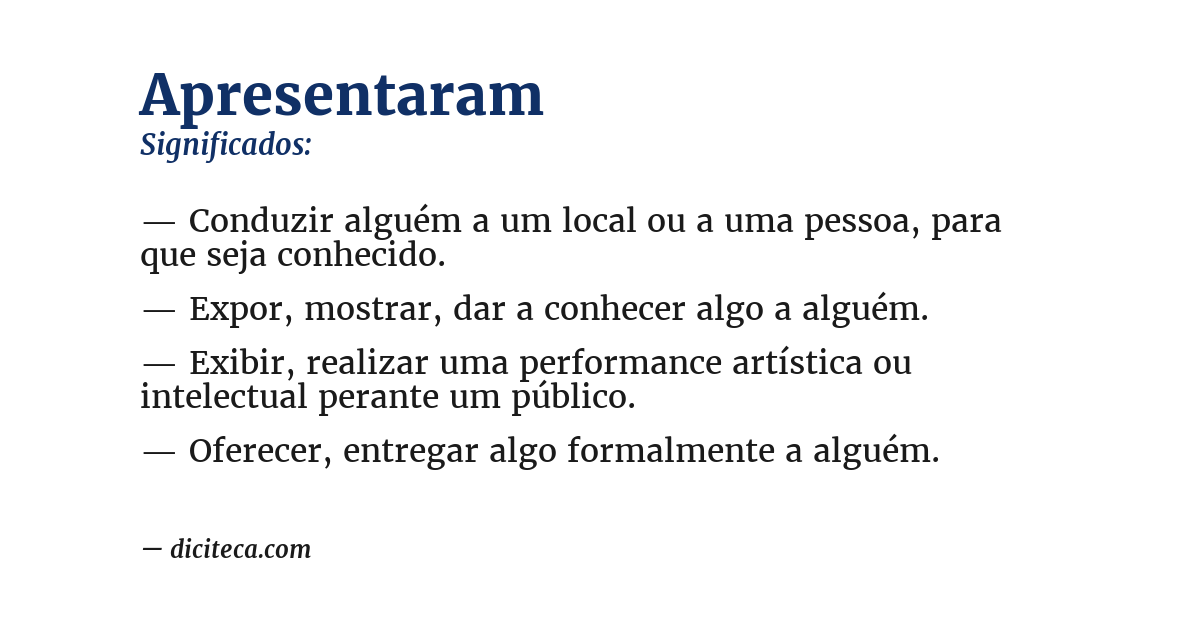 Significado de apresentaram