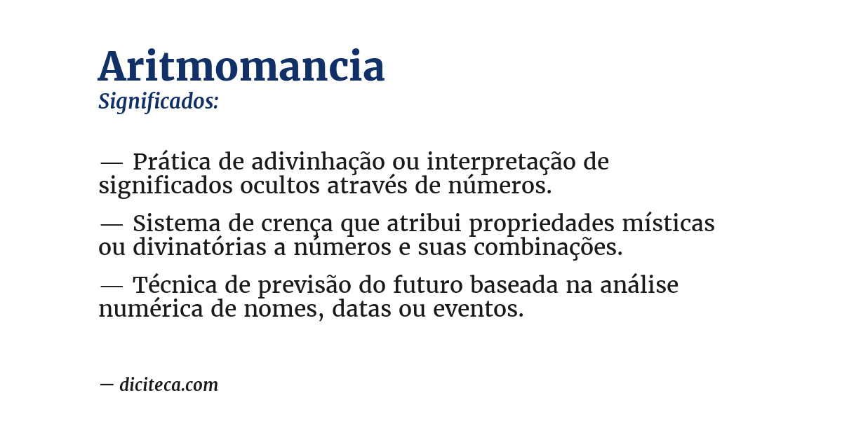 Significado de aritmomancia