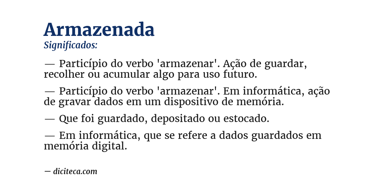 Significado de armazenada