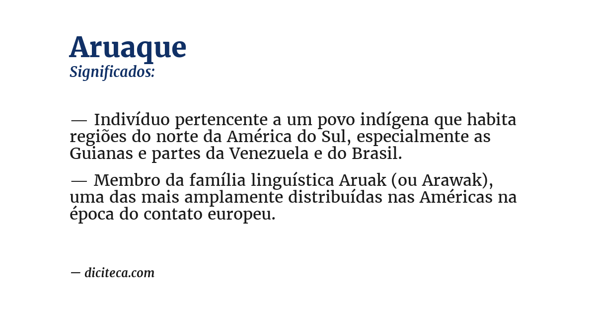 Significado de aruaque