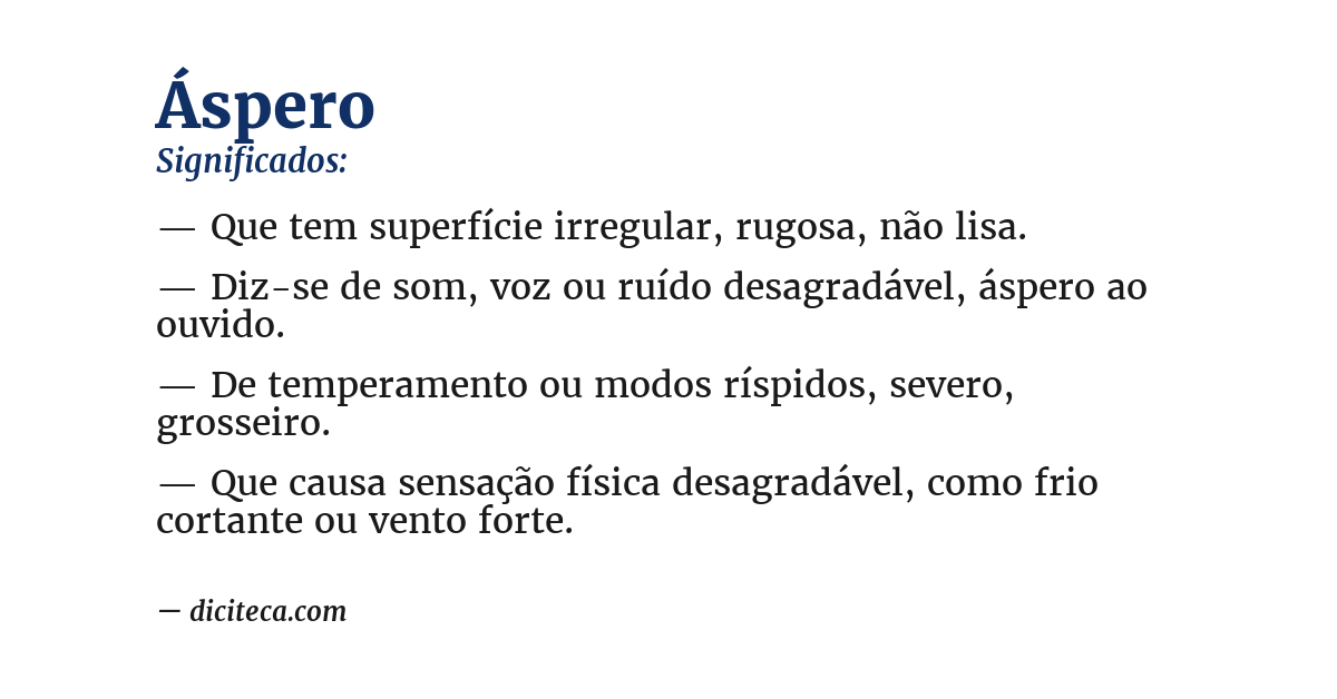 Significado de áspero